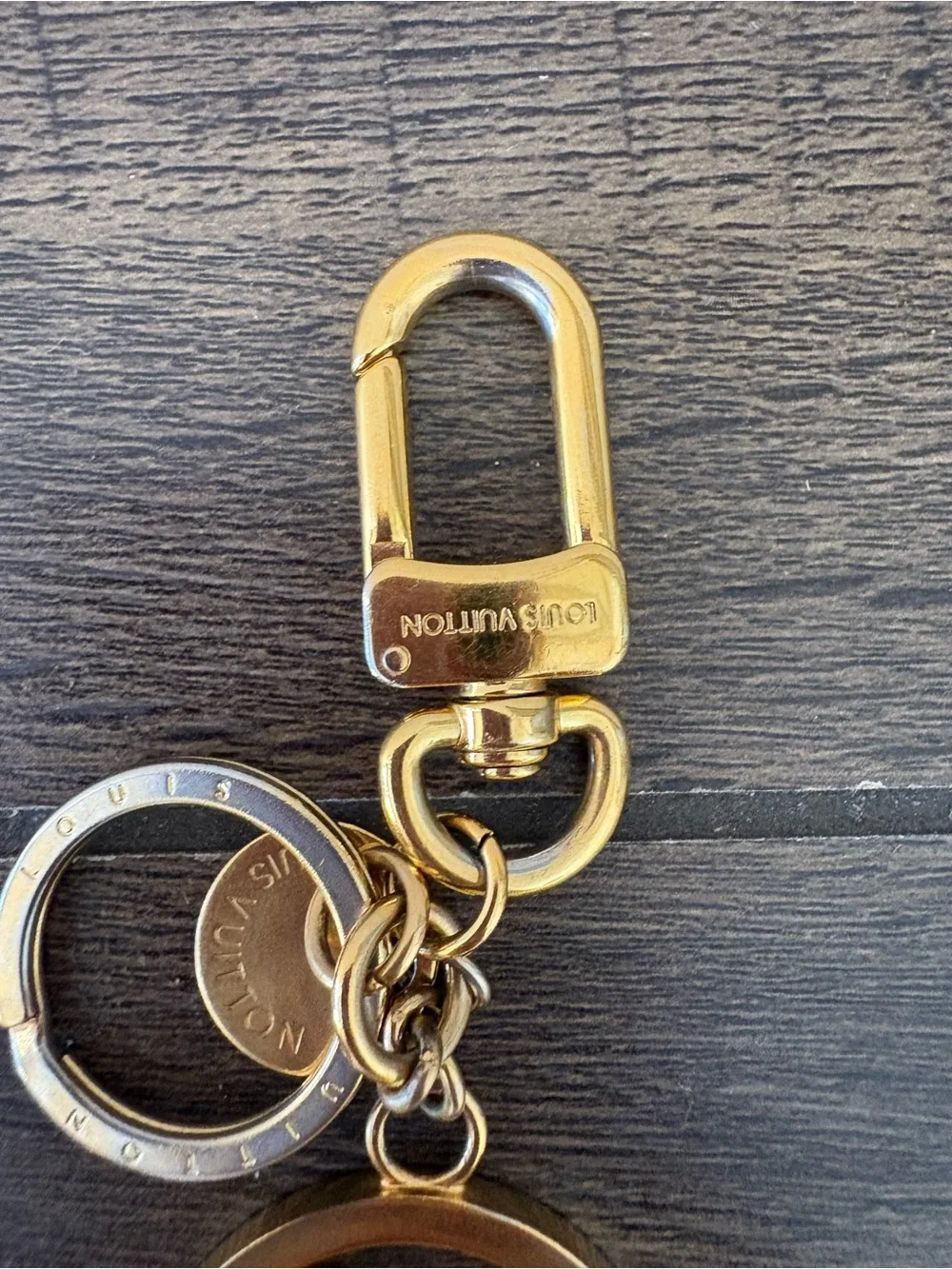 Louis Vuitton Gold and Silver LV Circle Key Holder